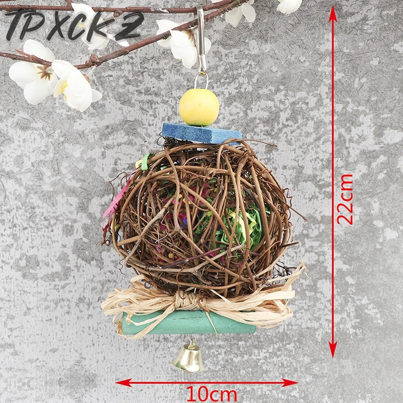 

Bird Swing Toys Bird Cage Perches Swing Hanging Chewing Rattan Toy Parrots Parakeets Cockatiels Macaws Finches Home Garden Decor