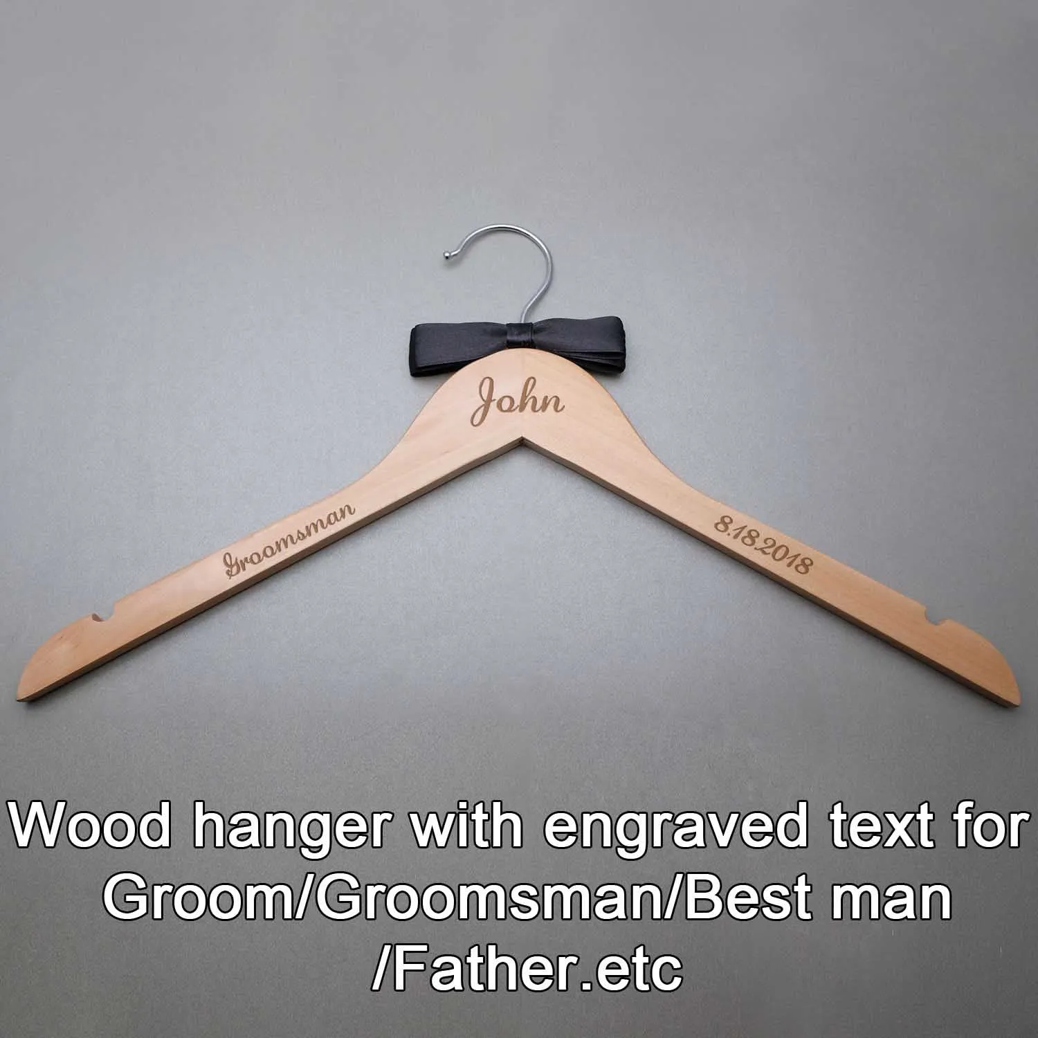 wood hanger for men Пользовательские Свадебные вешалки персонализированные Свадебная Вешалка для одежды с датой, пользовательские жених подружки невесты имя вешалки невесты подарок - Цвет: wood hanger for men