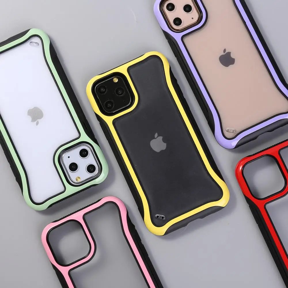 Противоударный мягкий чехол из ТПУ и ПК для телефона iPhone 12 11 Pro Max 6 7 8 Plus X XR XS