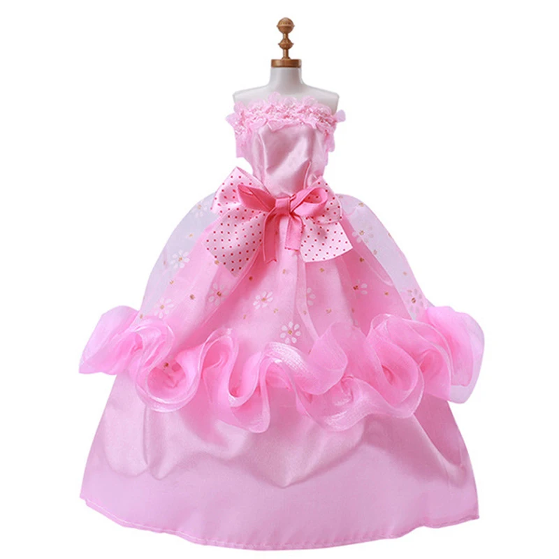 

1 PC Pink Floral Doll Dresses With Bowknot Dolls Clothes For Barbie Outfit Dancing Costumes For 1/6 BJD Dolls Kids & Baby Toys