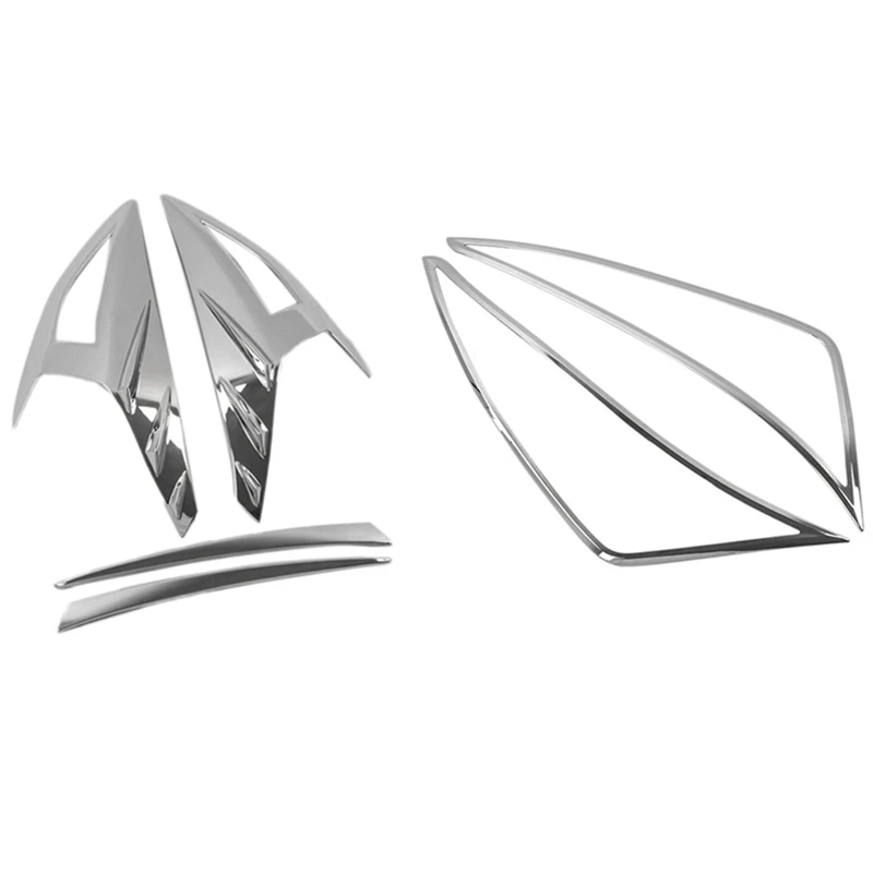 

4 Pcs Car Chrome Side Rear Tail Light Lamp Cover Trim & 2 Pcs Car Chrome Headlight Decorative Frame Cover Trim