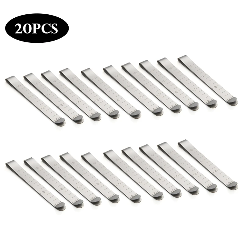 

20PCS Sewing Clips Stainless Steel Hemming Clips Measurement Ruler Quilting Supplies Ruler Sewing Clips For Clothing Curtains