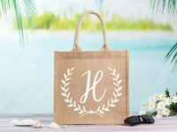 burlap tote bag personalized wedding gift bag printed jute bag holiday shopping carry on bag vintage linen tote bag for women
