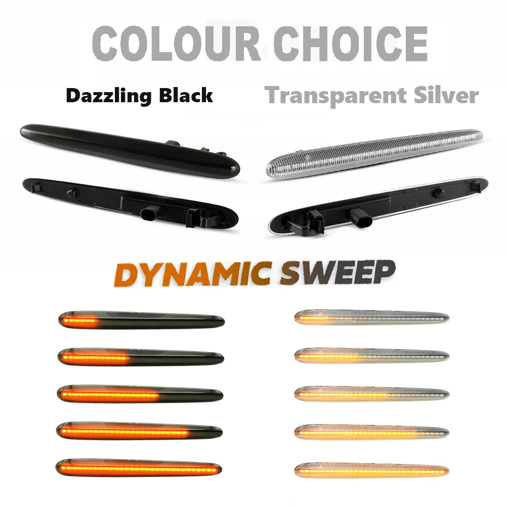 Светодиодные динамические боковые габаритные огни 2 шт. указатели поворота со