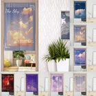 Занавеска в скандинавском стиле с рисунком неба для двери, занавеска для кафе, спальни, штора для входа в дом, декоративная подвесная полузанавеска