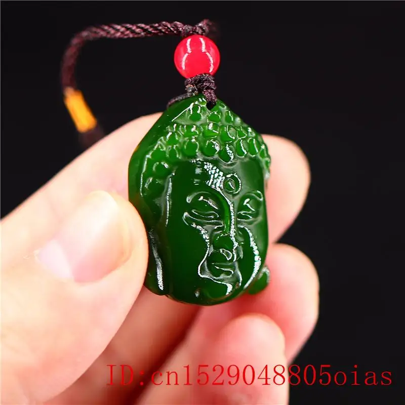 Кулон зеленый нефрит Будда для мужчин и женщин очаровательное китайское
