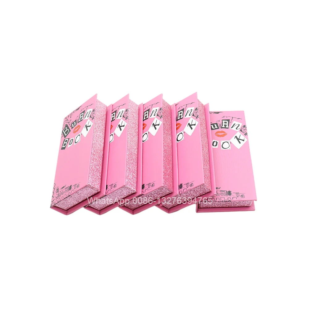 

Hot Sell Burn Book Eyelash Case Single Pair Rectangular Eyelash Packaging Box 8-25mm Eyelashes Empty Box Free Clear Lash Tray