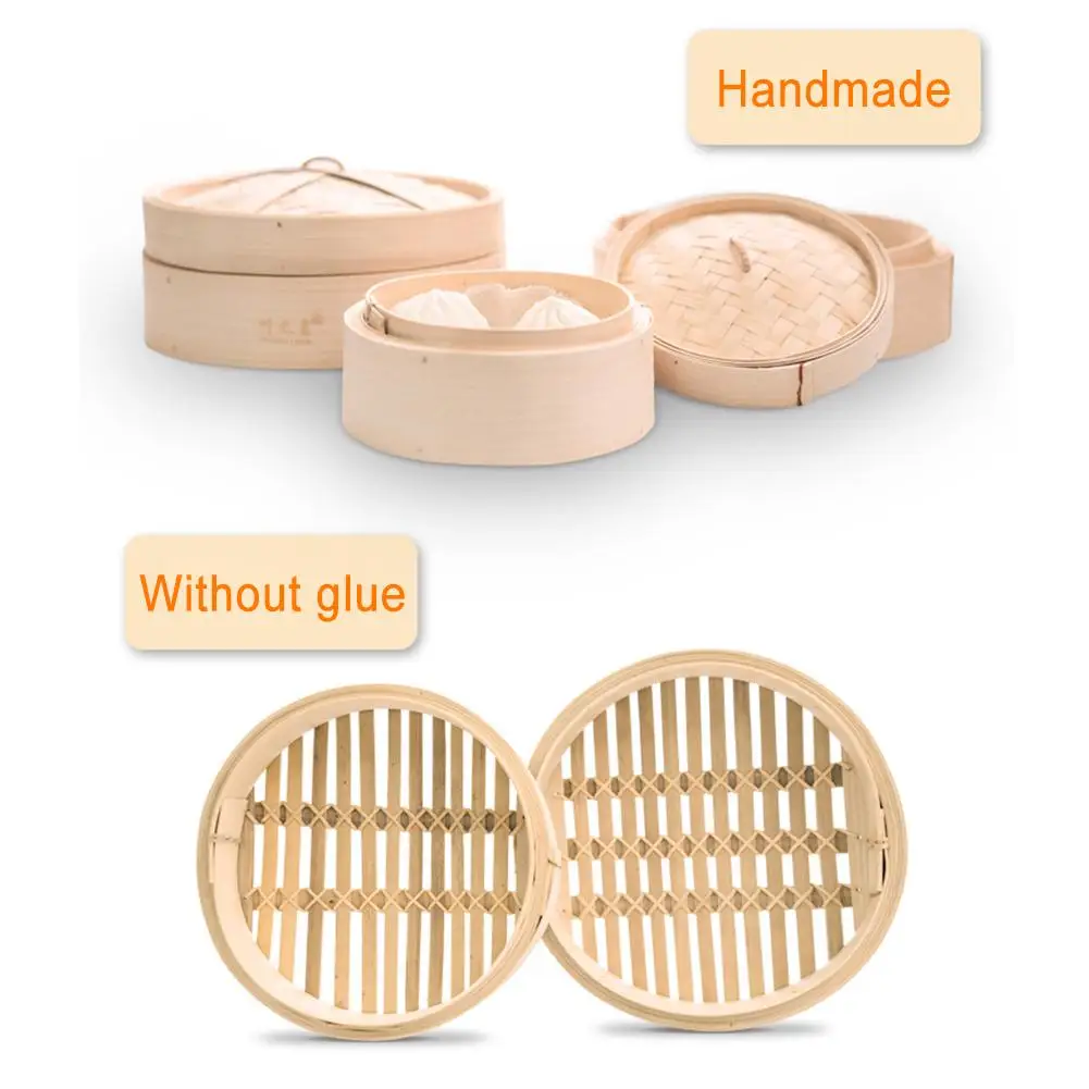 Пароварка из бамбука для приготовления рыбы риса овощей 7/8/9 дюймов|Пароварки| |