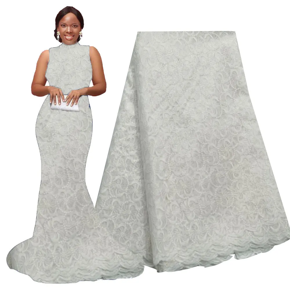 Африканская Кружевная Ткань 5 ярдов материал африканская сетчатая кружевная