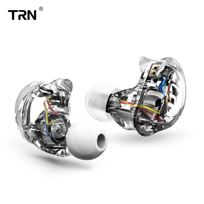 Гибридные наушники TRN V10 2BA + 2DD вкладыши с 8 драйверами 2 контактным/0 75 мм двойные