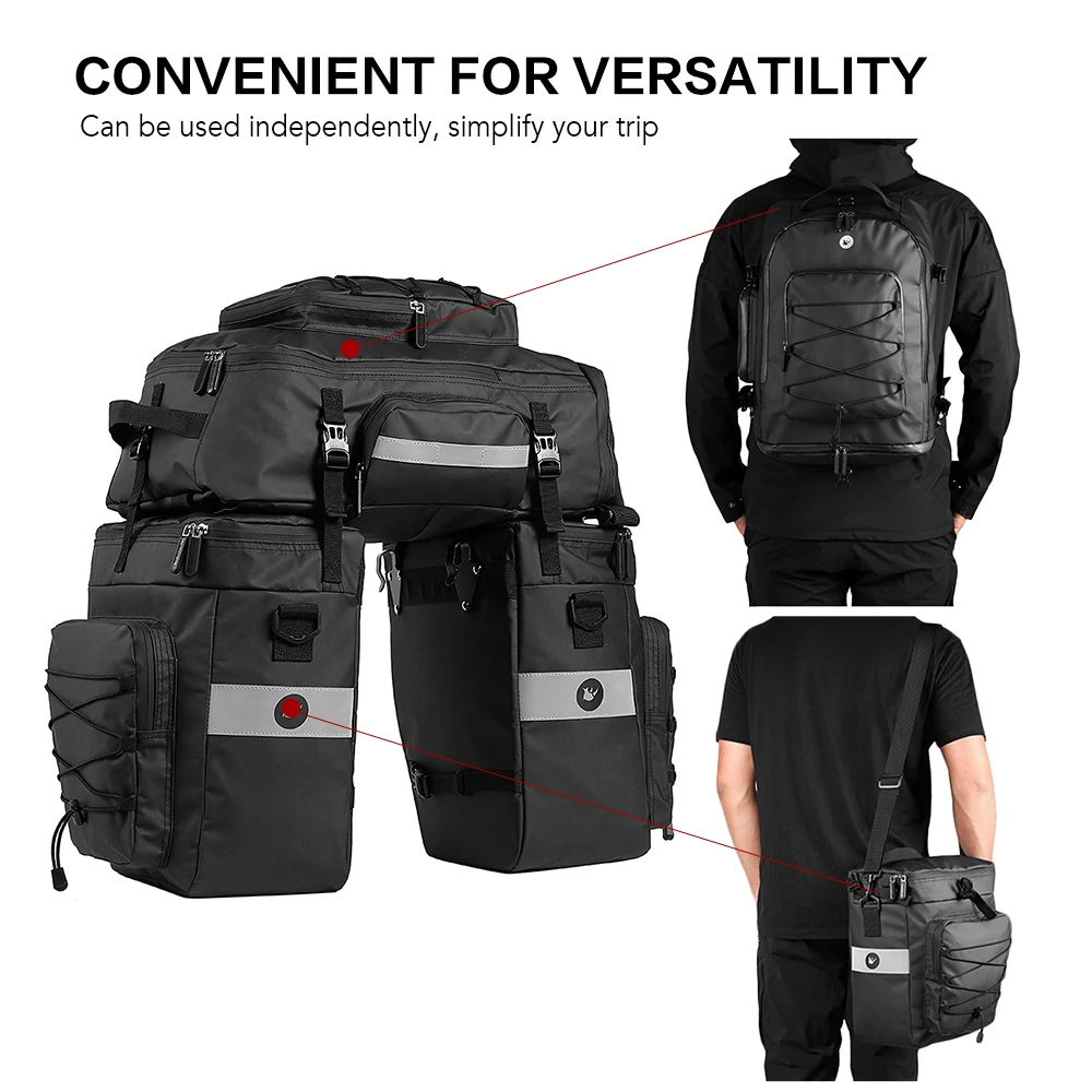 

3 in 1 Multifunctional Bike Rear Bag Waterproof Bicycle Shoulder Bag Saddle Bag Bicycle Cargo Rack Pannier Long Cycling tools