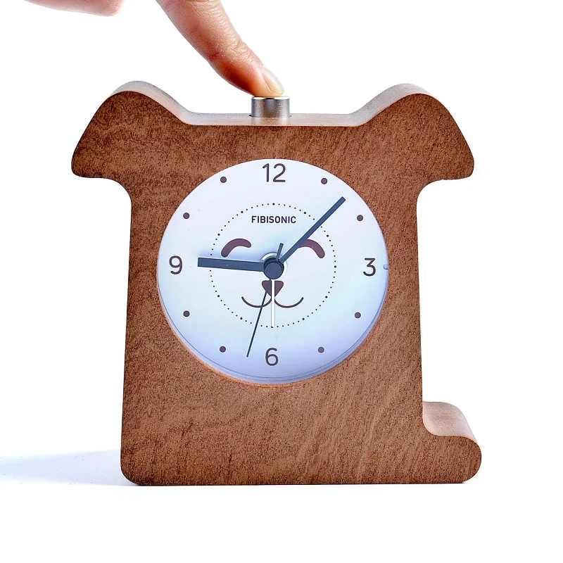 Современный будильник для собаки с подсветкой деревянный Настольный светильник