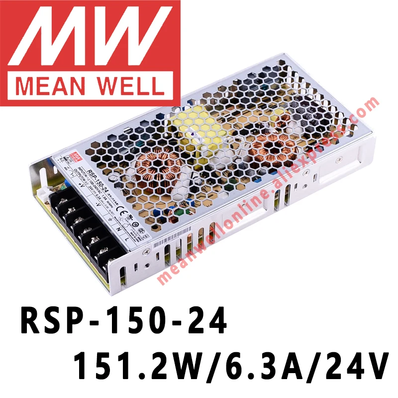 Mean Well RSP-150 Series meanwell 5 В/12 В/15 В/24 В/48 в пост. Тока, 150 Вт, с одним выходом, с функцией PFC, Интернет-магазин
