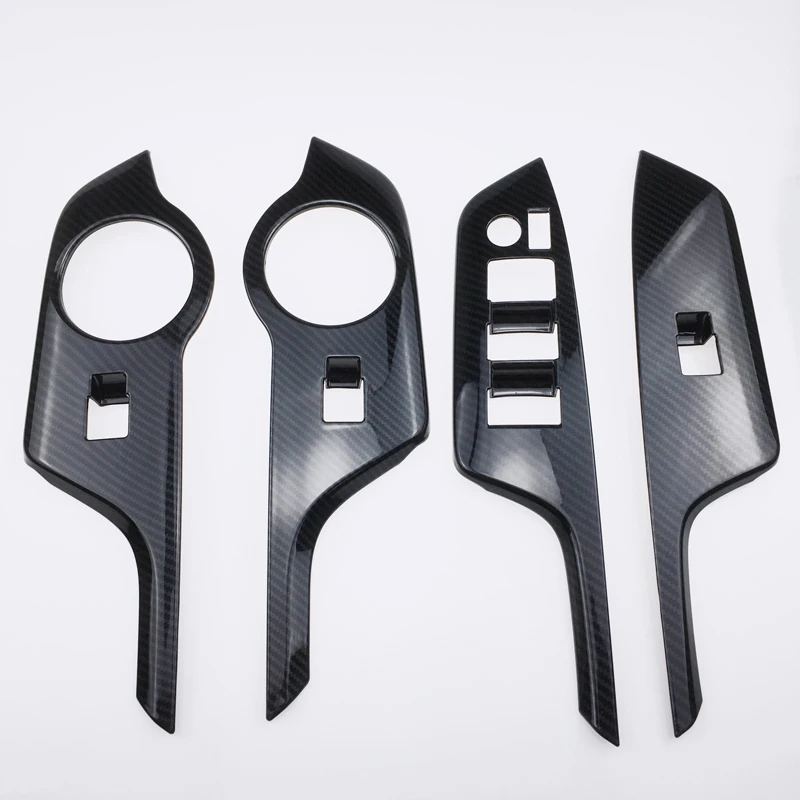 

For Toyota C-HR 2016 2017 2018 Inner Window Lift Switch Button Cover Trim Carbon Fiber Style 4pcs Car Accessories Car Styling