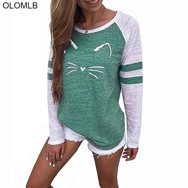 Женская футболка с принтом реглан милая укороченная животным лапа кошки