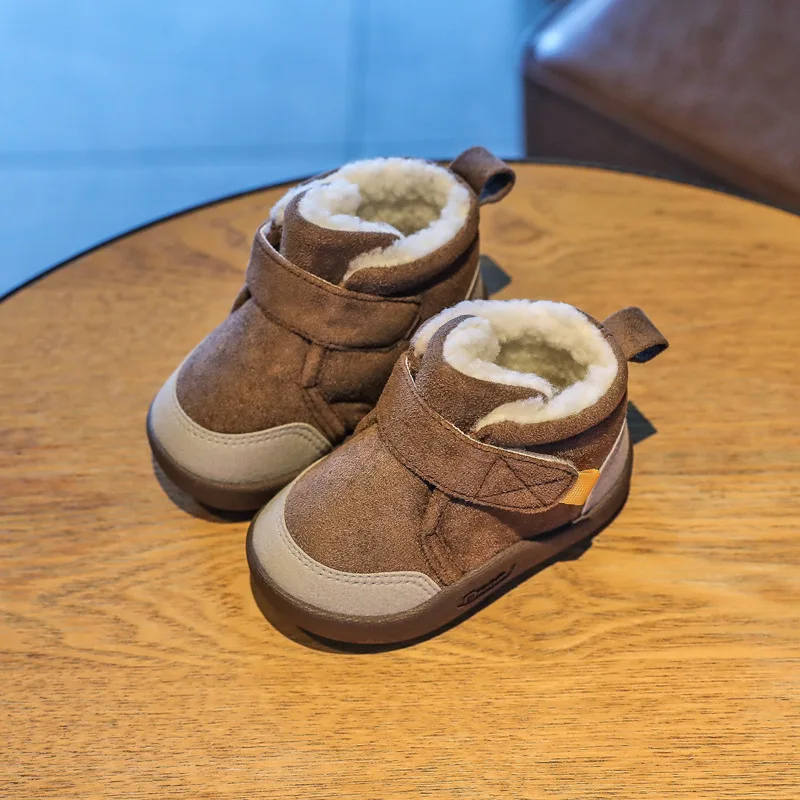 

Infant Thick Toddler Boots Winter Baby Girls Boys Snow Boots Warm Plush Outdoor Soft Bottom Non-slip Children Boots Kids Shoes