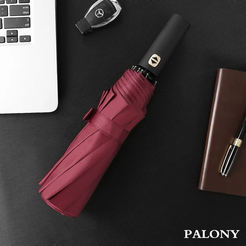 

PALONY Portable Business Fully Automatic Folding Uv Protection Windproof Solid Color Fashion Style Exquisite Gift Umbrella