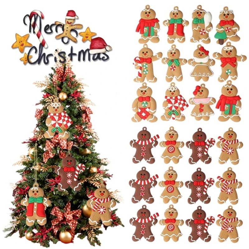 

1 Set Gingerbread Man Ornaments for xmas Tree Decorations, 7.5cm Tall Gingerman Hanging Charms Xmas Tree Ornament Holiday Decor