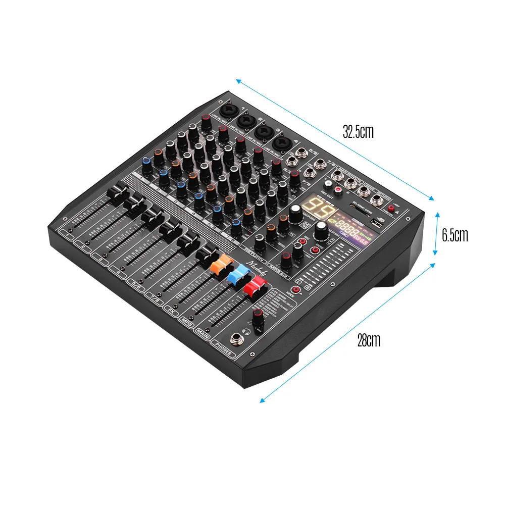 Muslady ER-800 микшерный пульт 8-канальный смеситель встроенный 99 dsp-эффекты 48В поддержка подключения BT