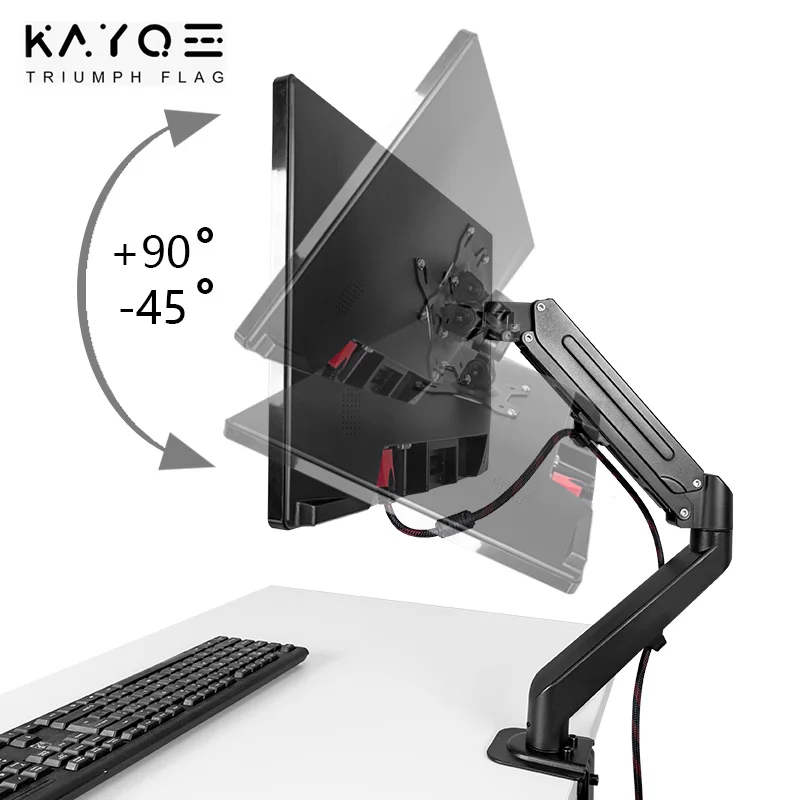 13-27-Inch Dual Monitor Desktop Stand Mounting Bracket LCD Screens Rotation and Tilt Adjustable Two-Arm Desk Load 6.5kg |