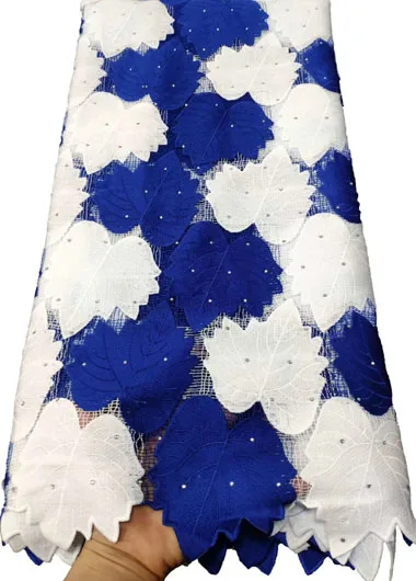 Синий и белый Африканский камень высококачественное Шелковое кружево