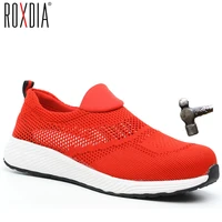 roxdia brand summer lightweight steel toecap men women work safety boots breathable male female shoes plus size 36 46 rxm120