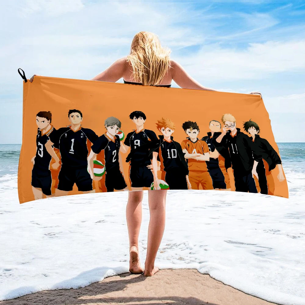 Haikyuu волейбольное аниме японское банное полотенце пляжное женское шелковое с