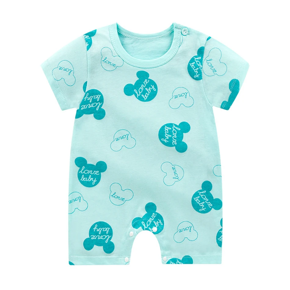 

3-24M Baby Romper Clothes For Boys And Girls Cute Animal Cartoon Summer Short-Sleeved Cotton Jumpsuits For Newborn Babies