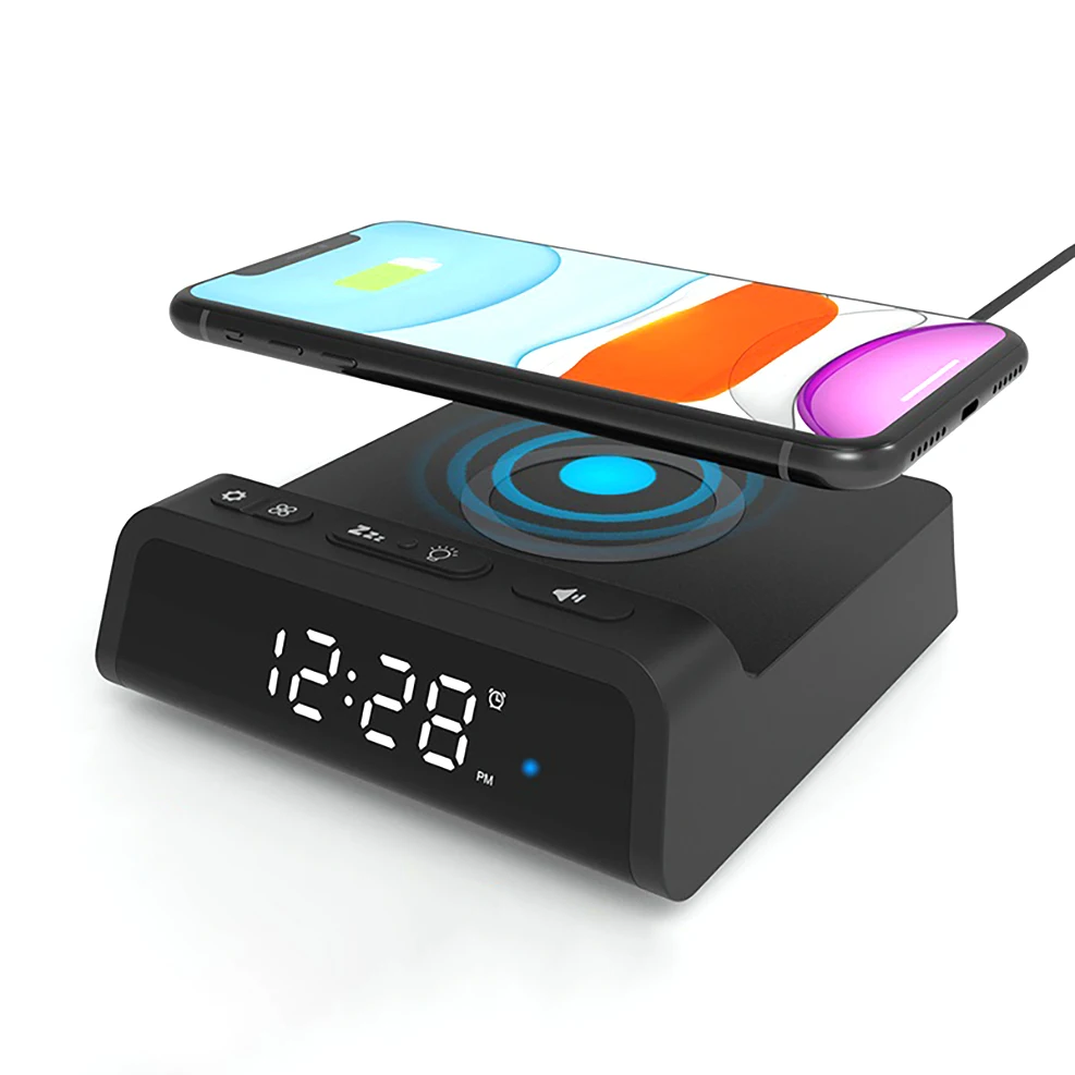 

Светодиодный Будильник, беспроводное зарядное устройство для iPhone 13 12 11 Pro Max XS 8 Samsung S21 S20 S10 XIAOMI 15 Вт, база для быстрой беспроводной зарядки