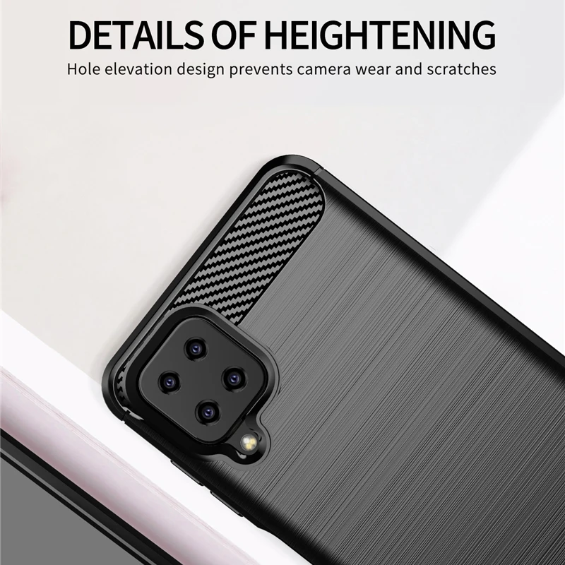 

For Samsung Galaxy A22 Case Carbon Fiber Shockproof Soft Silicone Cover For Samsung Galaxy M32 Case for Samsung Galaxy M22