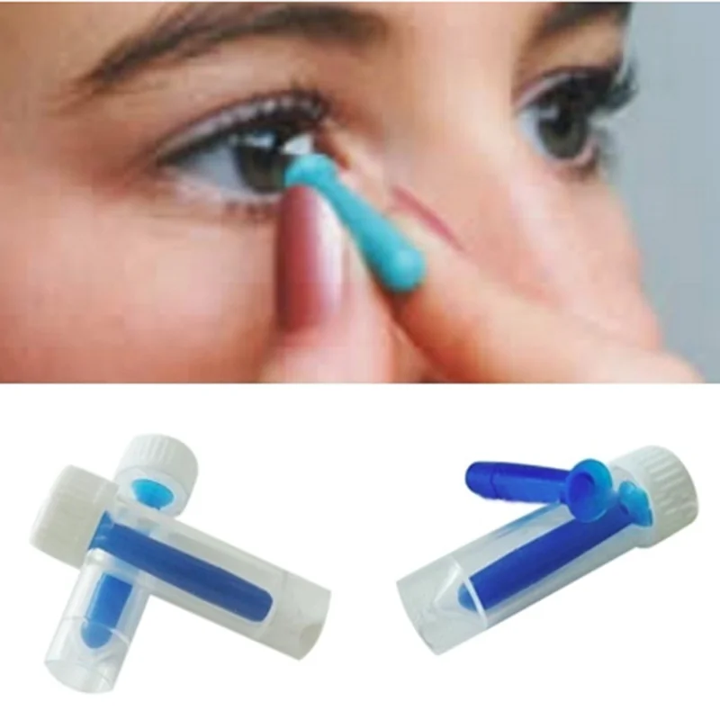 

1Pc Blue Silicone Contact Lens Stick Sucker Suction Cup Soft Gel Portable Travel Mini Contact Lens Inserter Remover Tool