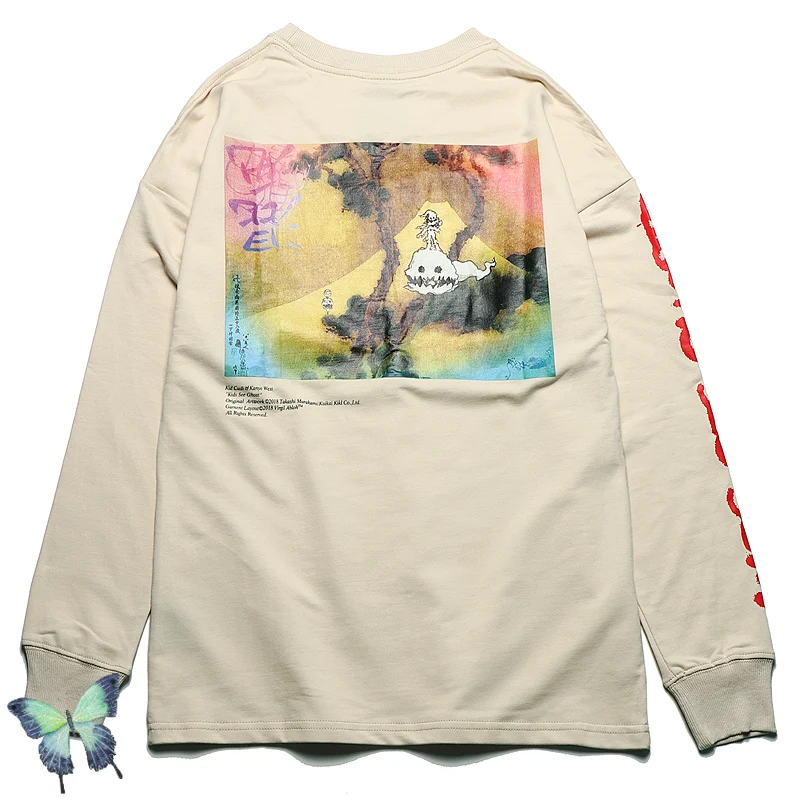 

Kanye Little Girl Meets Ghost Print Long Sleeve T-shirt