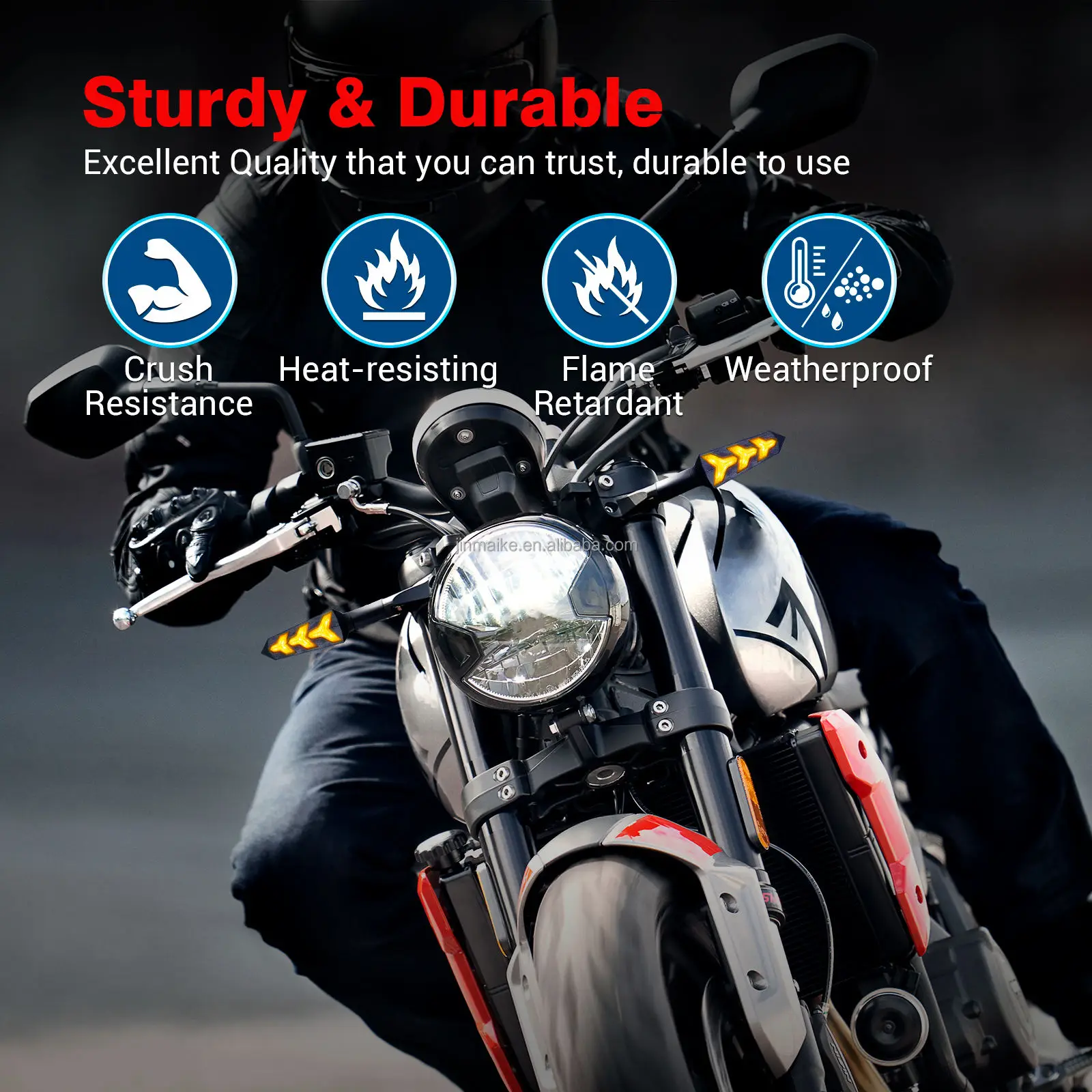 

MICTUNING Motorcycle Indicators Flowing Turn Signal Lights Fishbone Y Shape Indicator Lamp Universal for Motorcycle Scooter