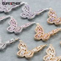 gufeather m764jewelry accessoriespass reachnickel free18k gold platedzircon pendantbutterfly shapediy earrings4pcslot