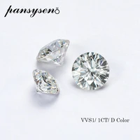 pansysen 6 5mm round cut 1ct 100 natural moissanite vvs1 d color loose gemstones diy customize jewelry with gra certificate