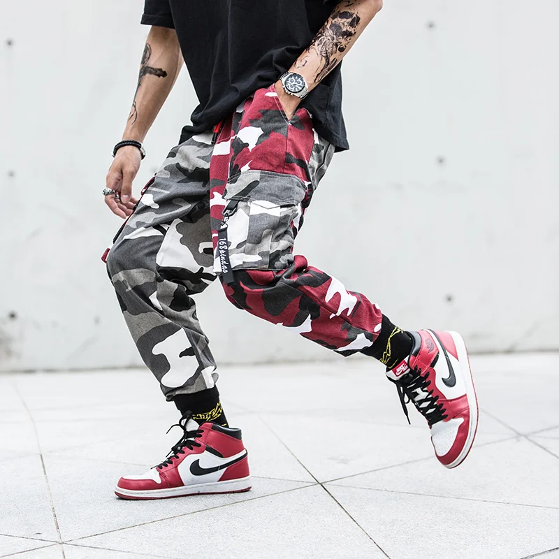 

ZOGAA модное комбинированное Джоггеры мужские камуфляжные брюки-карго для мужчин в стиле хип-хоп Уличная несколькими карманами мужские повсе...