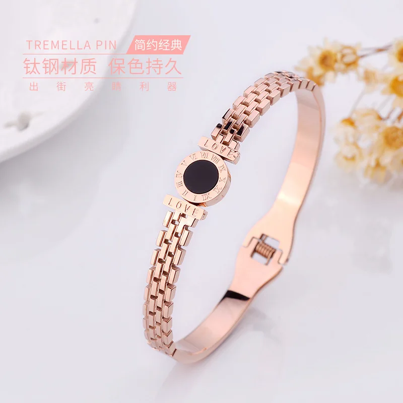 

Rose Gold Love Titanium Steel No Fade Bracelet Concise Student Personality Bracelet Woman Gift Accessories Product