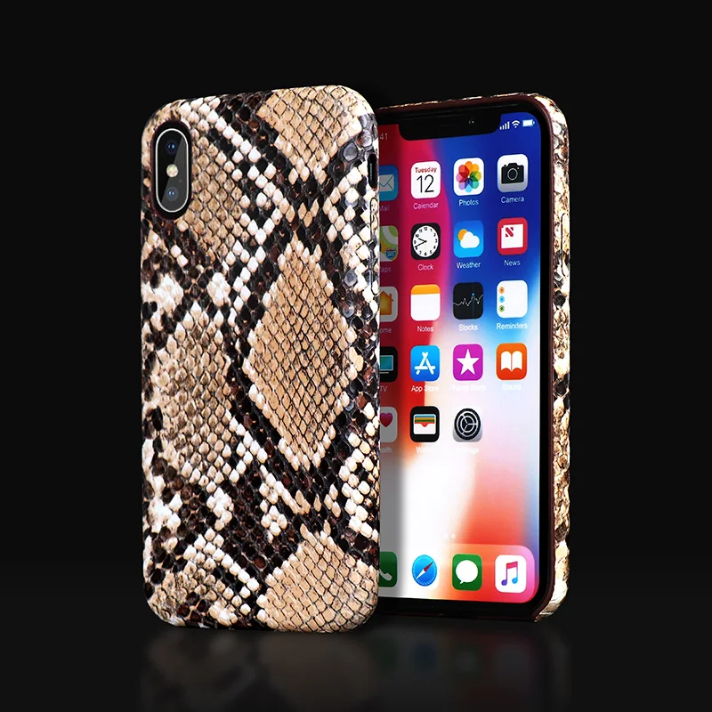 Чехол из искусственной кожи под змеиную кожу для iPhone 11Pro Max X XR XS текстурированный