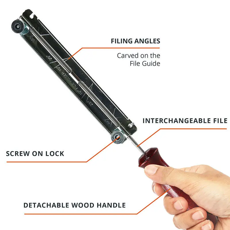 

10Pcs/Set Chainsaw Sharpener File Kit Wood Handle Depth Gauge Tools for Sharpening Filing B1