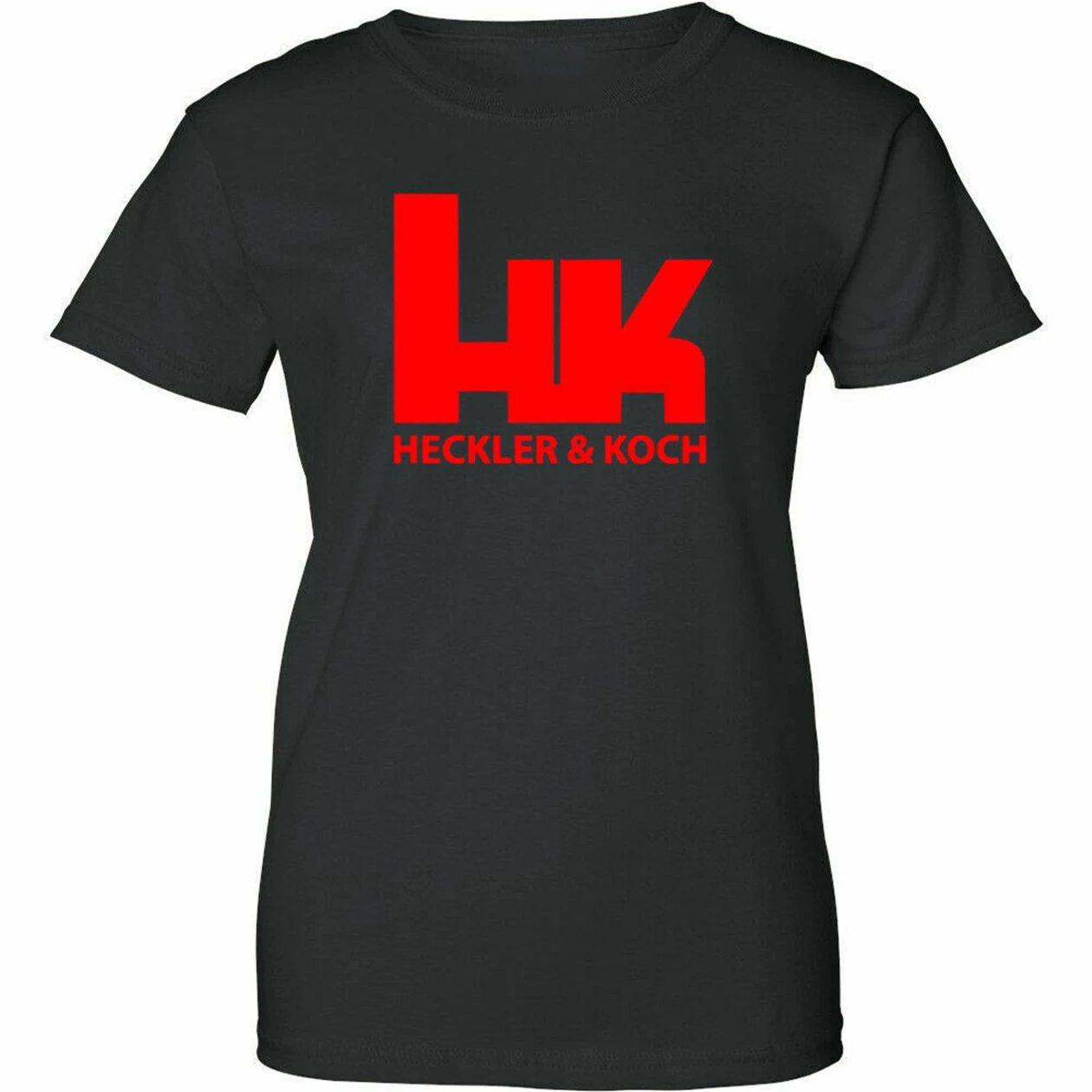 Heckler and Koch/Женские топы с красным логотипом футболка женская 2-я надпись Pro Gun Rifle