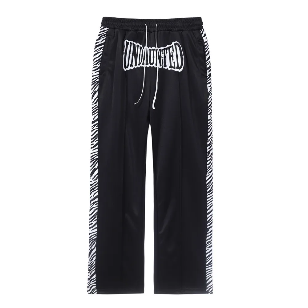 

Mens Spring Hip Hop Side Zebra Pattern Casual Sweatpants Men's Fashion Letter Embroidery Straight Pants Streetwear Long Pants