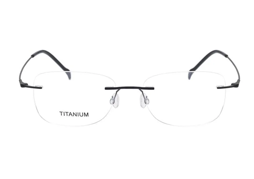 

Men Rimless Pure Titanium Retro Progressive Multi-focal Lens Eyewear Frame Goggle See Near Far Hyperopia Reading Glasses Women