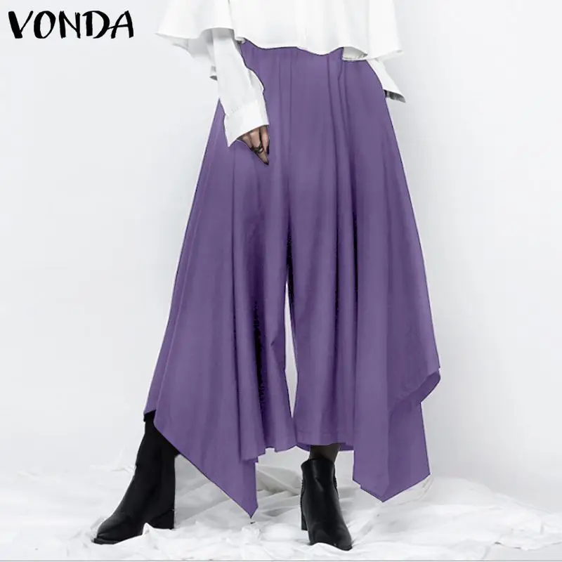 Брюки-султанки женские Асимметричные для вечерние офисные брюки VONDA 2021 с