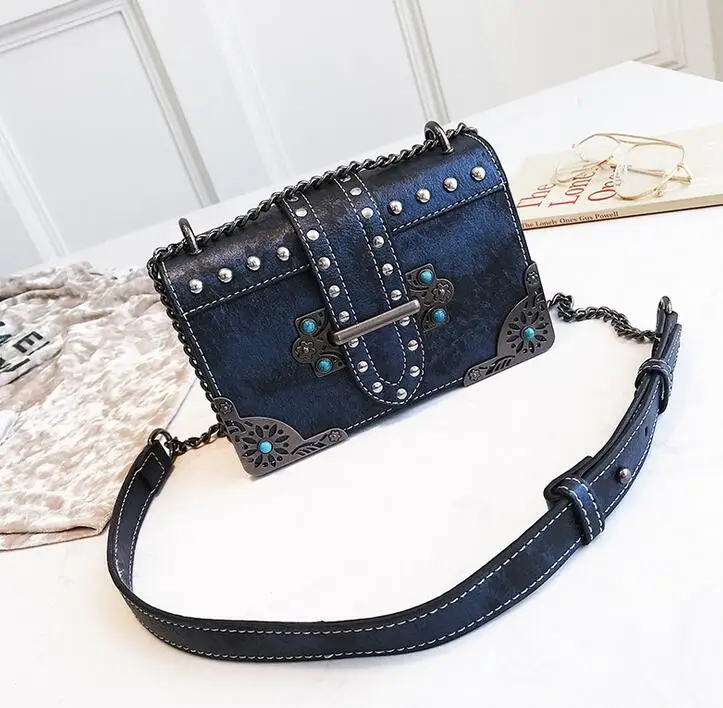 

New Square Handbags For Women 2021 Flap Small Shoulder Bag Ladies Luxury Designer Purses Hand Bags Hot Rivet Crossbody Bag H340