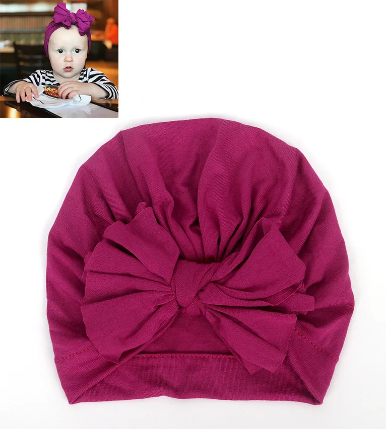 purplish red Детская повязка на голову для малышей, бант для волос для девочек, тюрбан, повязка на голову аксессуары для головных уборов - Цвет: purplish red
