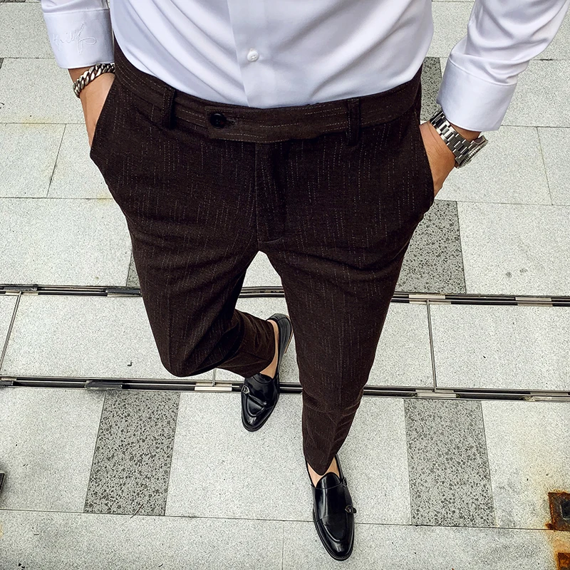 Деловой облегающий костюм брюки Pantalon Осеннее модное платье офисные мужские
