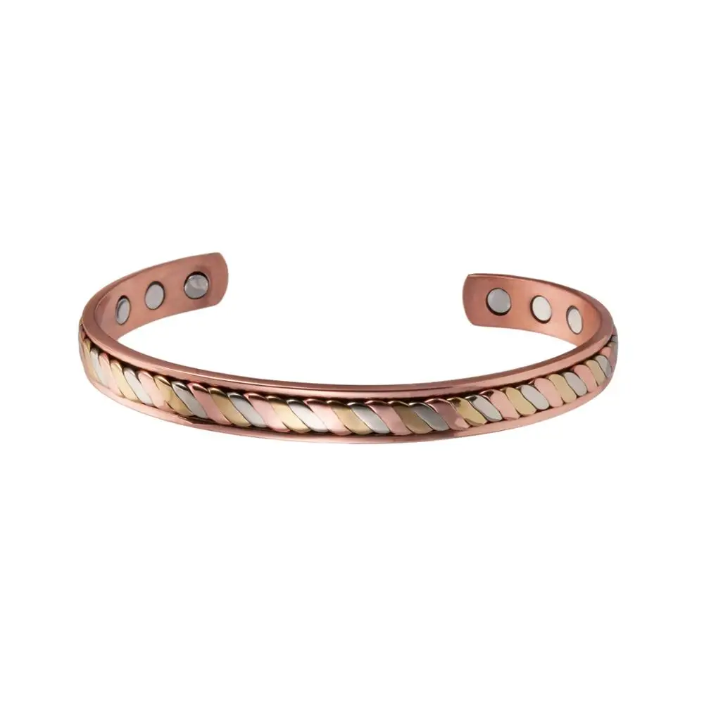 

Magnetic Copper Bracelet for Women Rose Gold Color Adjustable Cuff Bangle Health Energy Magnetic Bracelets for Arthritis Pain