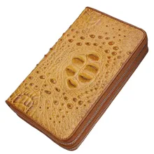 Luxury Genuine Leather Men Wallets Clutch Bag Business Double zipper Crocodile Pattern Wallet Coin Purse Wallet For Men carteira