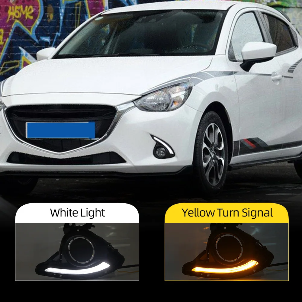 Автомобильная проблесковая 2 шт для Mazda Demio 2015 2017 DRL Дневной светильник