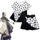 Комплект летней одежды из 3 предметов для девочек, топ с коротким рукавом + юбка + сумка